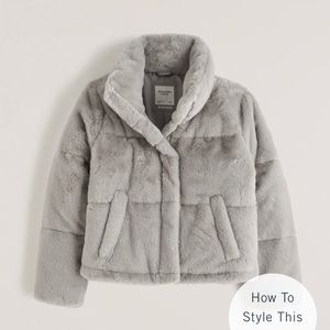 🆕 Abercrombie & Fitch Faux Fur Puffer Jacket